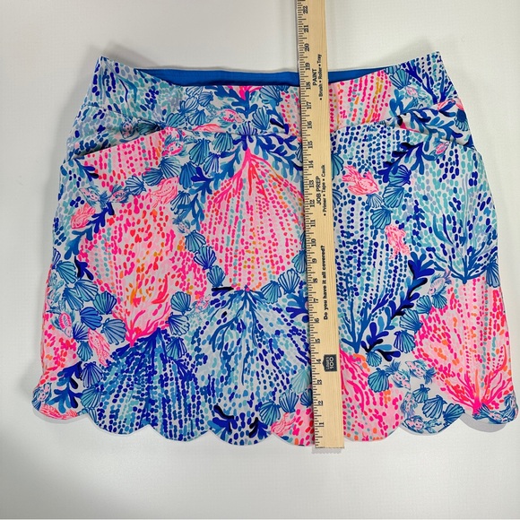 Lilly Pulitzer active skort with pockets scalloped hem blue pink size 16 - Picture 11 of 12